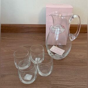 Royal Albert Miranda Kerr Friendship Butterfly Glass Pitcher and 4 Tumbler Set